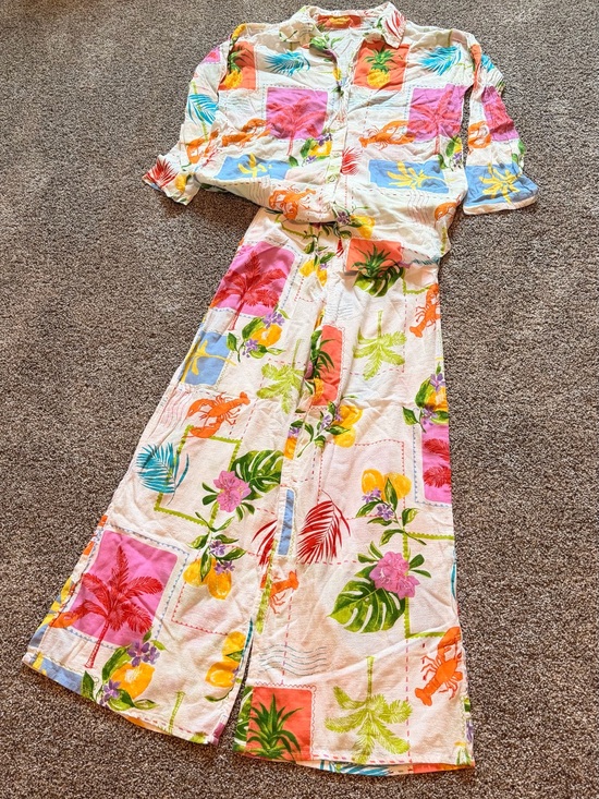 Primark Other - NWOT - Tropical Print Button-Front Matching Pants Set